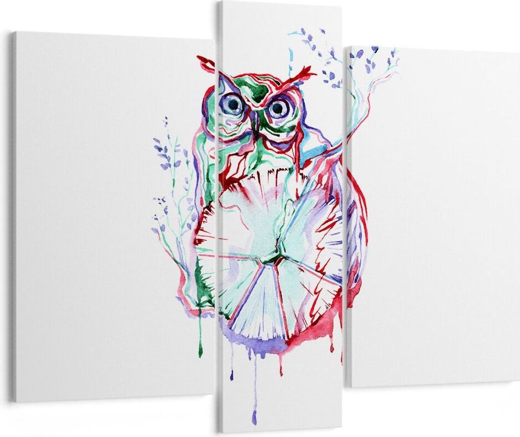 Bild auf Leinwand - Leinwandbild - Eule intelligent Geschöpf Kinder - 95x80cm - Wand Bild - Wanddeko - Leinwanddruck - Bilder - Kunstdruck - Wandd...