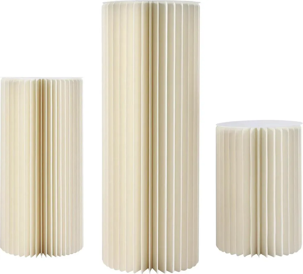 Set 3 Colonne Porta Fiori Cartone Bianco - Facili, Belli e Convenienti