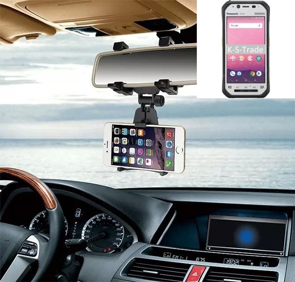 K-S-Trade Smartphone Halterung kompatibel mit Panasonic Toughbook FZ-N1 Rückspiegel Halterung schwarz Auto Halterung KFZ Halter