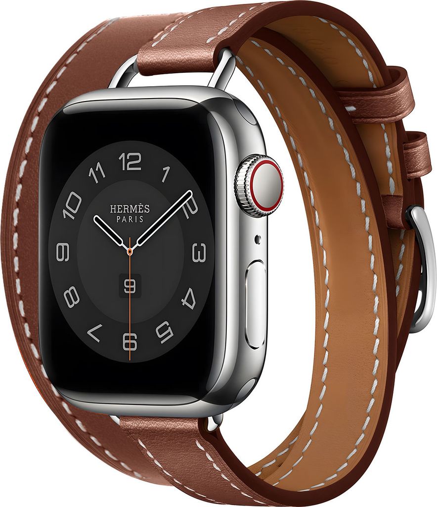 Strap-it Apple Watch Double Tour Lederarmband (Braun) - Große: 42 - 44 - 45 - 49mm