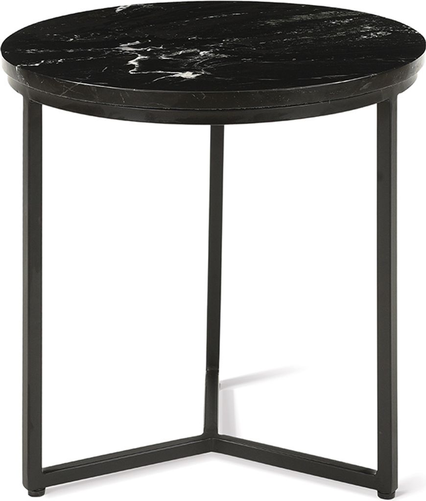 Stozy Beistelltisch Ø 40 cm Rumi Marmor Schwarz