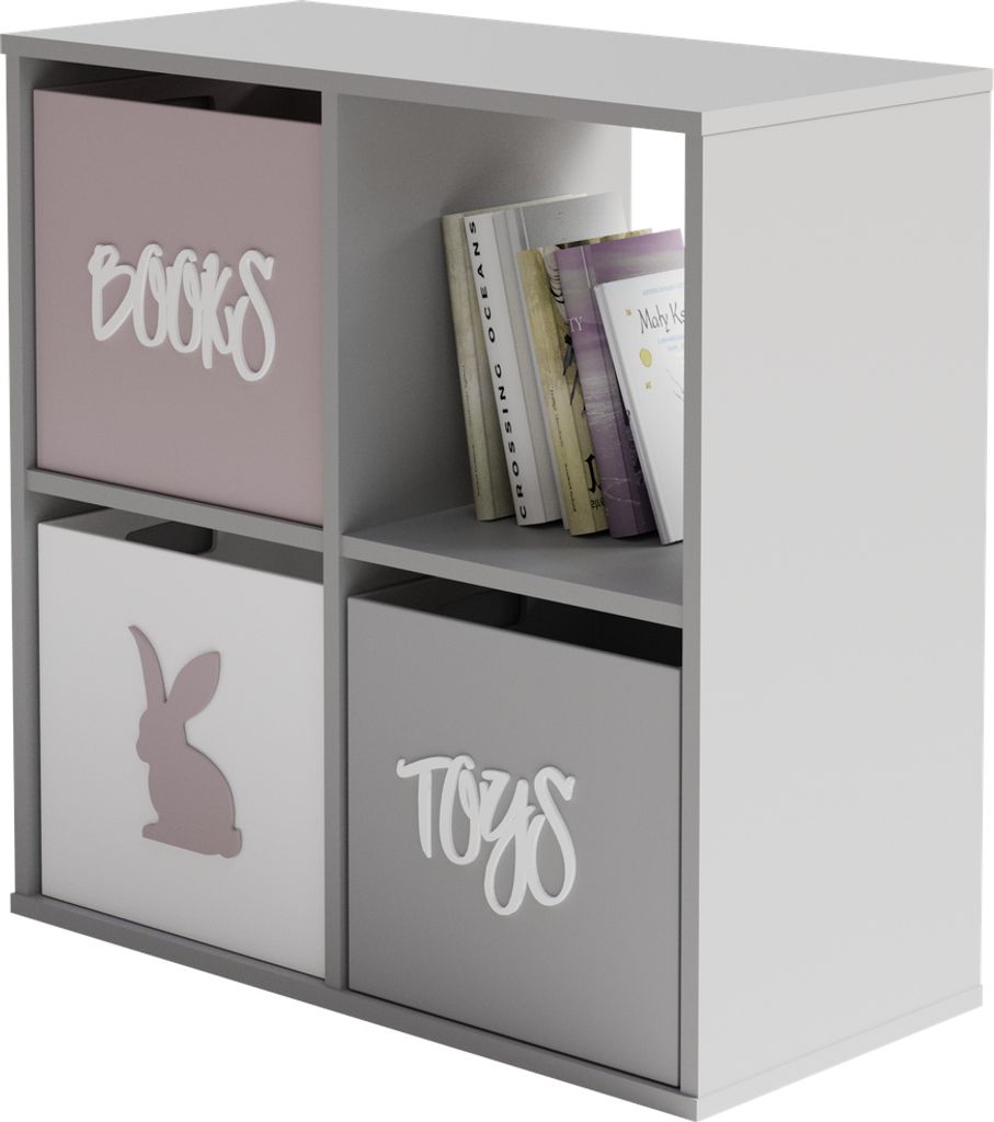 Regal LONI 2x2 – Weißer Bücherregal aus laminierter Möbelplatte, 18 mm, 4 Fächer, vielseitig einsetzbar, modernes Design – 120x80x38 cm