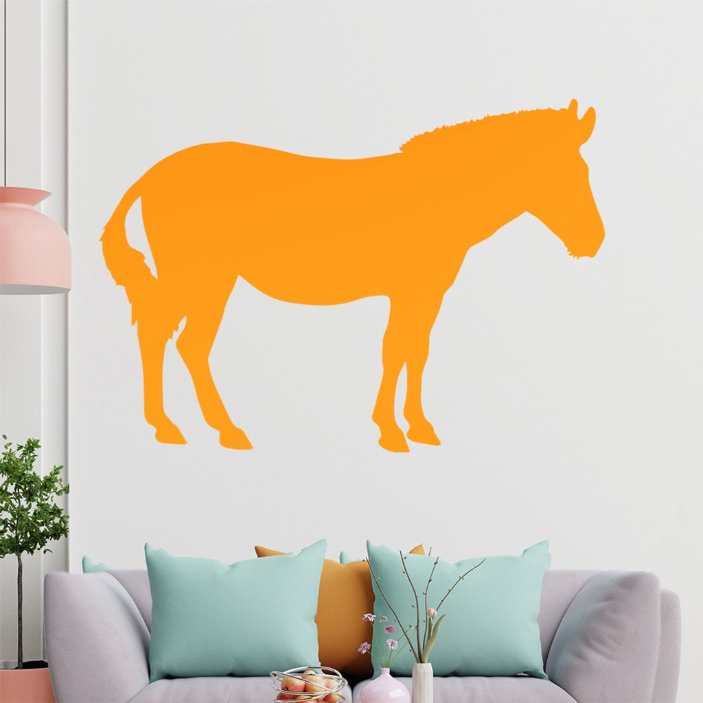KIWISTAR Esel Maultier Maulesel Packtier Wandtattoo in 6 Größen - Wandaufkleber Wall Sticker - Dekoration, Küche, Wohnzimmer, Schlafzimmer, Bade...