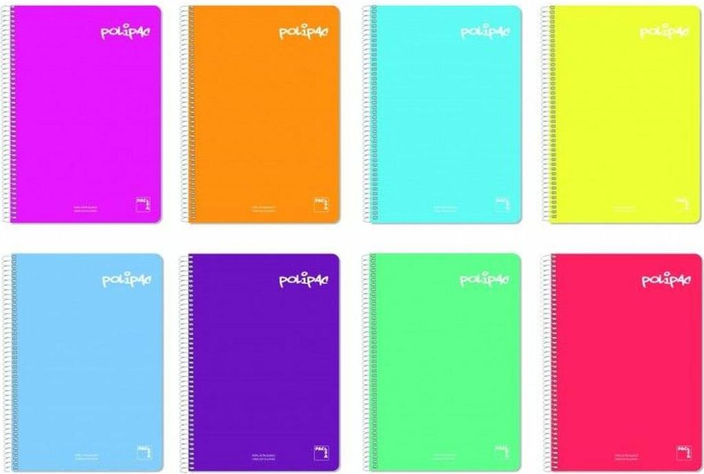 Pacsa notebook polipac 80 sheets 1 line polypropylene cover folio assorted colors -5u-.