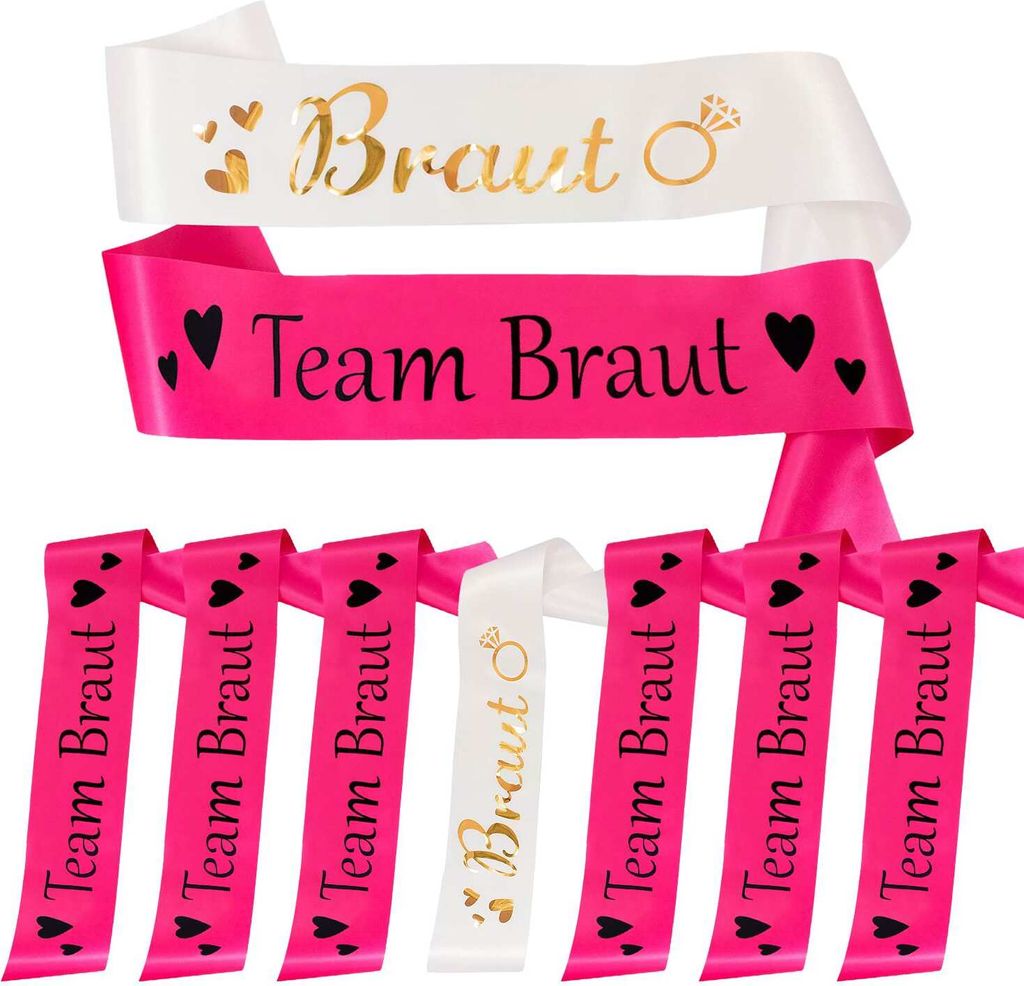 Oblique Unique Schärpe Braut + Team Braut Schärpen Set JGA Produktbild 