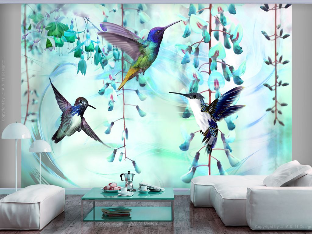 Vlies Fototapete Kolibri Vogel 400x280 cm Tapeten Wandtapete XXL Blumen g-C-0072-a-c