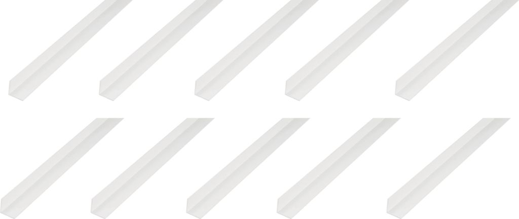 Alberts 10 x Winkelprofil, PVC, weiß, 30 x 30 x 2 mm, Länge 2 m