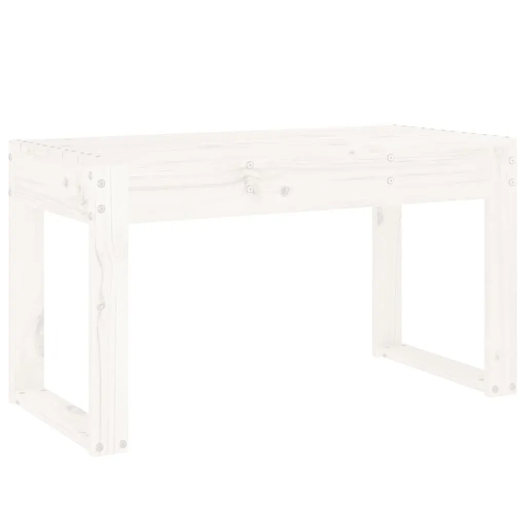 Panchina Bianca 80x38x45 cm Legno Massiccio - Stile Country Chic