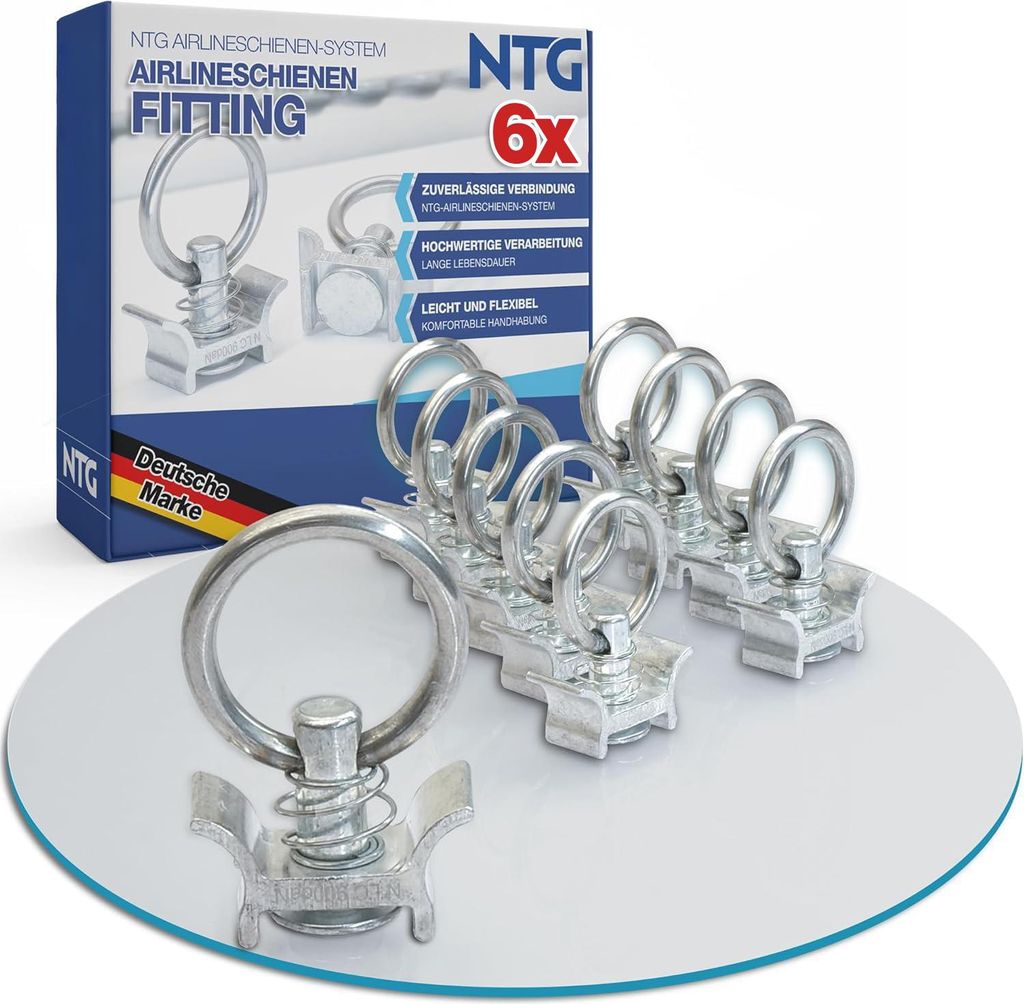 Single Fitting Airlineschiene Einfach 6 Stück 900 daN Produktbild 