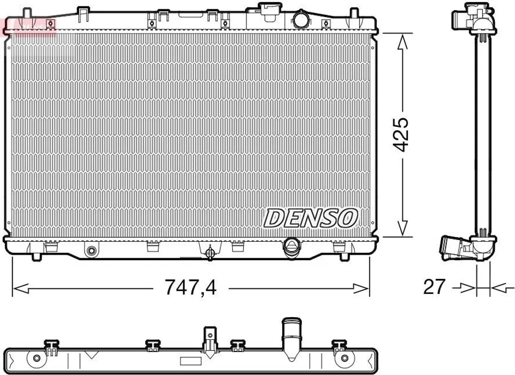 Radiateur moteur DENSO DRM40052 pour HONDA CR-V IV RM essence diesel