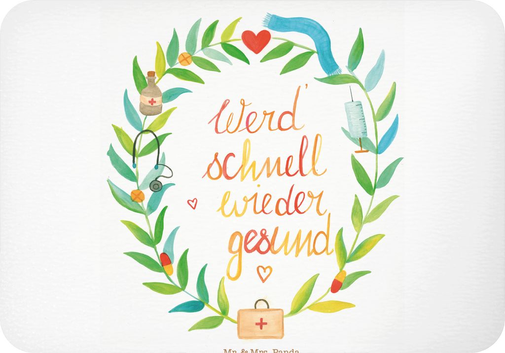 Mr. & Mrs. Panda magnet Werde gesund - Geschenk, whiteboardmagnet, Kühlschrankmagnet, Krankenhaus, Gesundheit, Genesungswünsche, Genesung Spruch,...