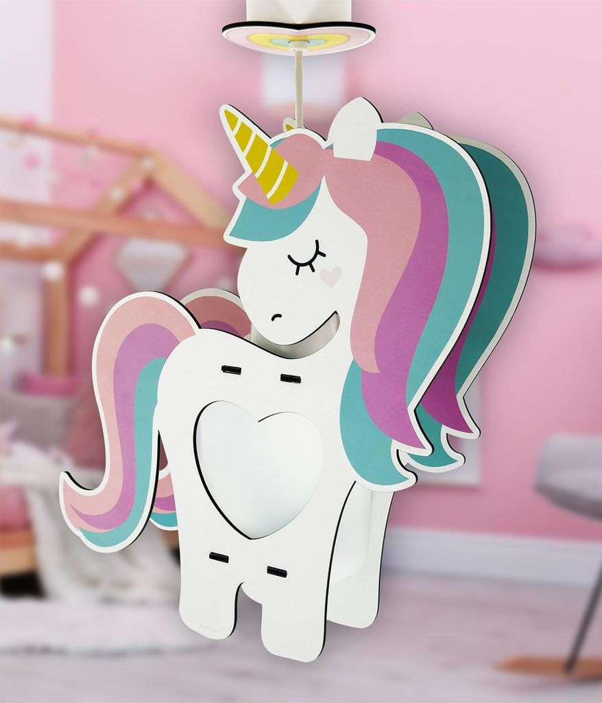 Lampada da soffitto a sospensione per bambini Unicorno - Immagine del prodotto 