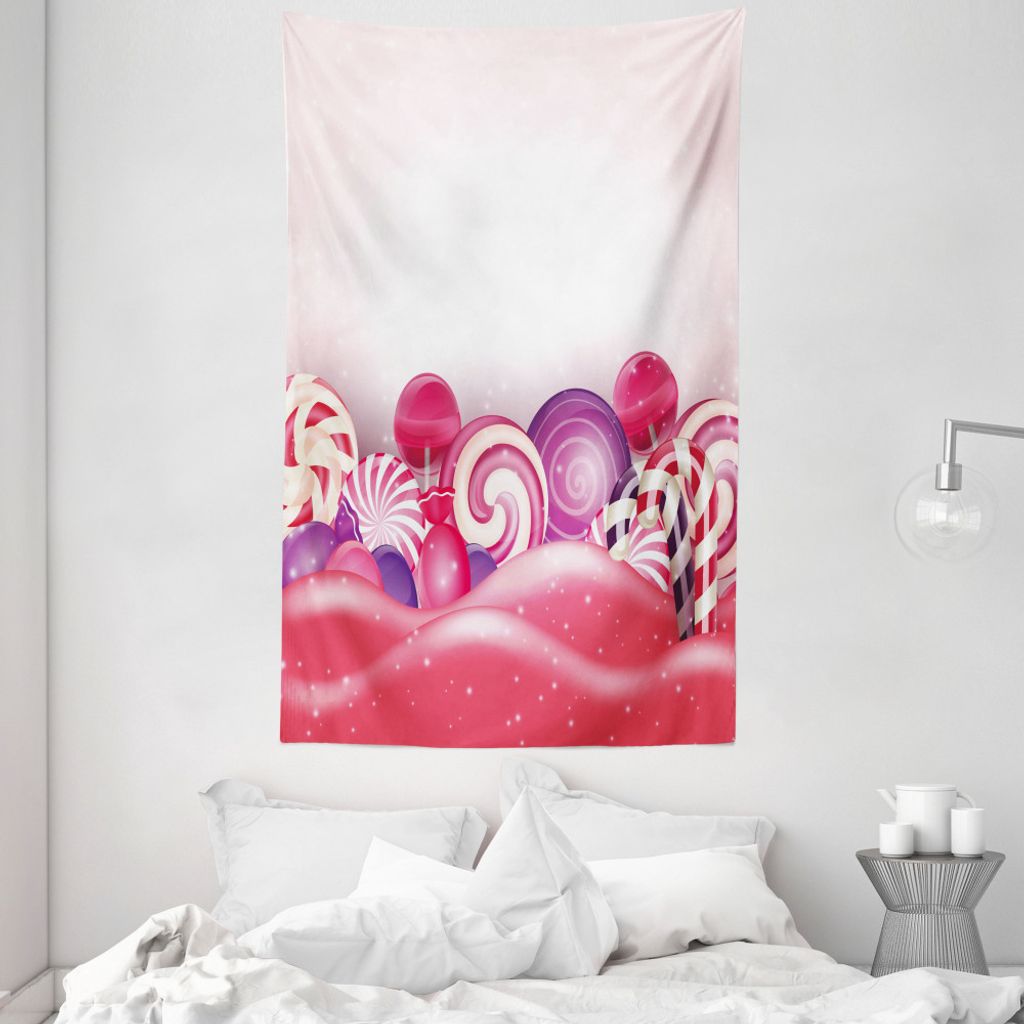 ABAKUHAUS Modern Wandteppich und Tagesdecke, Regenbogen-Strudel-Lutscher aus Weiches Mikrofaser Stoff Waschbar ohne Verblassen Digitaldruck, 140 x ...