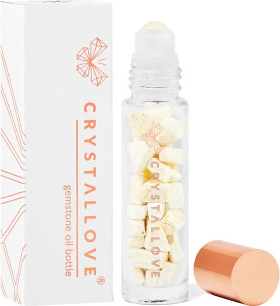 CRYSTALLOVE Flasche mit Kristallen für Öl 10ml - milchig bernsteinfarben