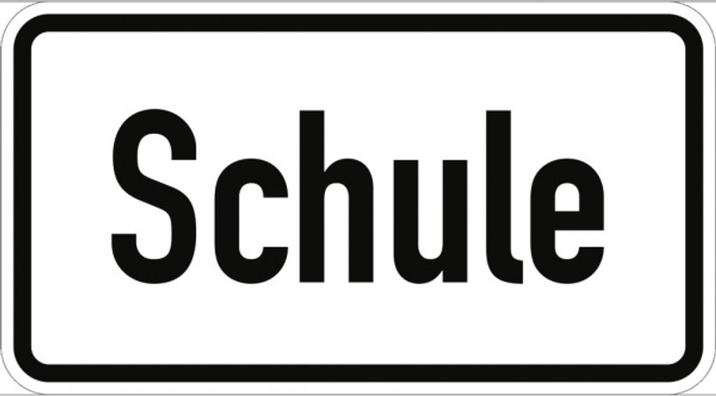 Verkehrsschild VZ1012-50, Schule, Alu, RA2, 600x330 mm