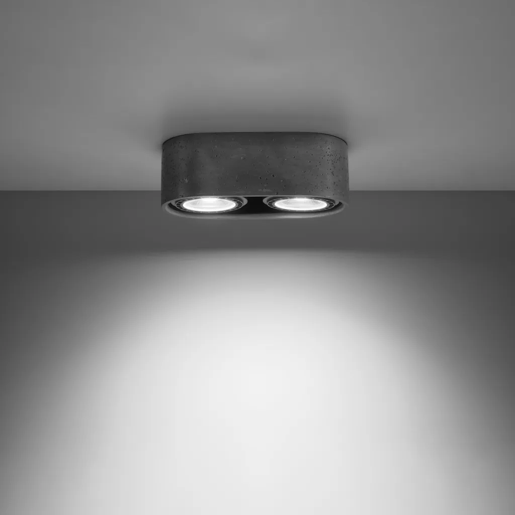 Sollux BASIC 2 Lampada Soffitto Cemento 2xGU10 - Stile Loft Urban - 3