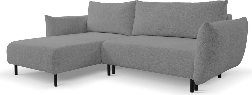 DomoHome ADEL Ecksofa mit Schlaffunktion und Bettkasten – L-Form, Flexibel Stellbar, Layout Linke, Metallfüße, 145x212cm Liegefläche, Größe:...