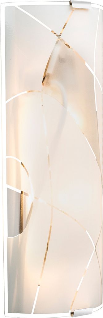 LED Wandleuchte, Metall, Chrom, weiß, Glas, Dekorlinien