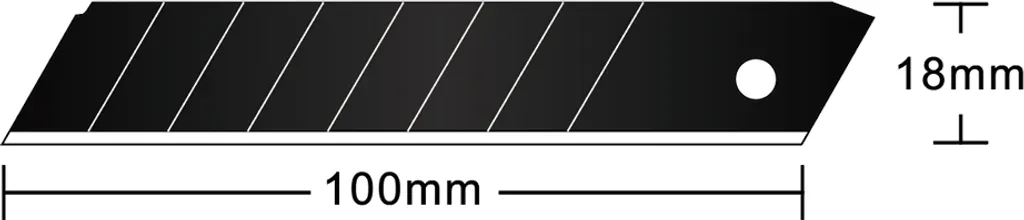 Lames de Cutter Noires 18 mm Ultra Résistantes Hansa en Acier Trempé de 10