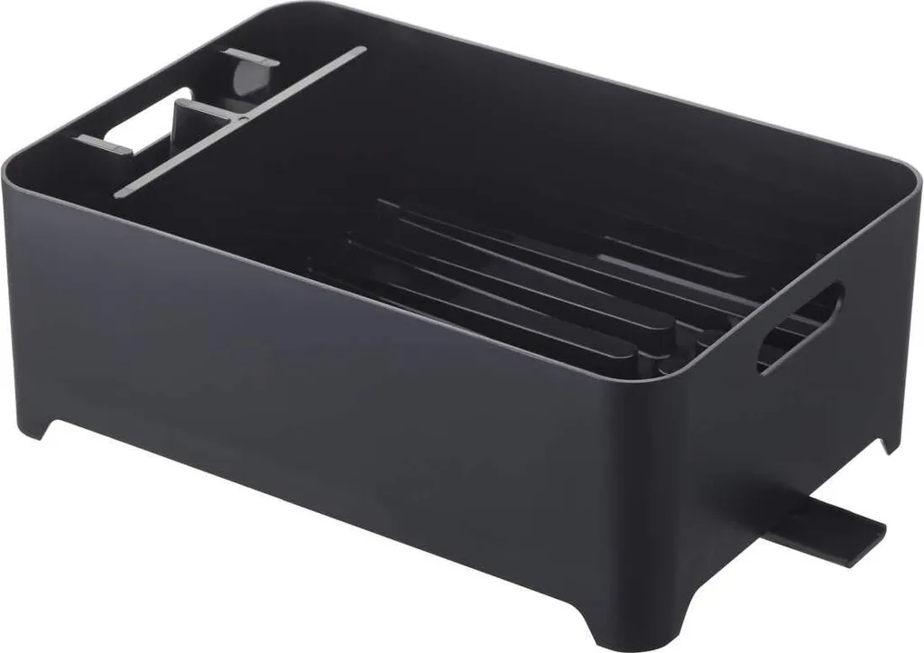 Égouttoir Vaisselle Noir 38cm Yamazaki Tower avec Écoulement Auto