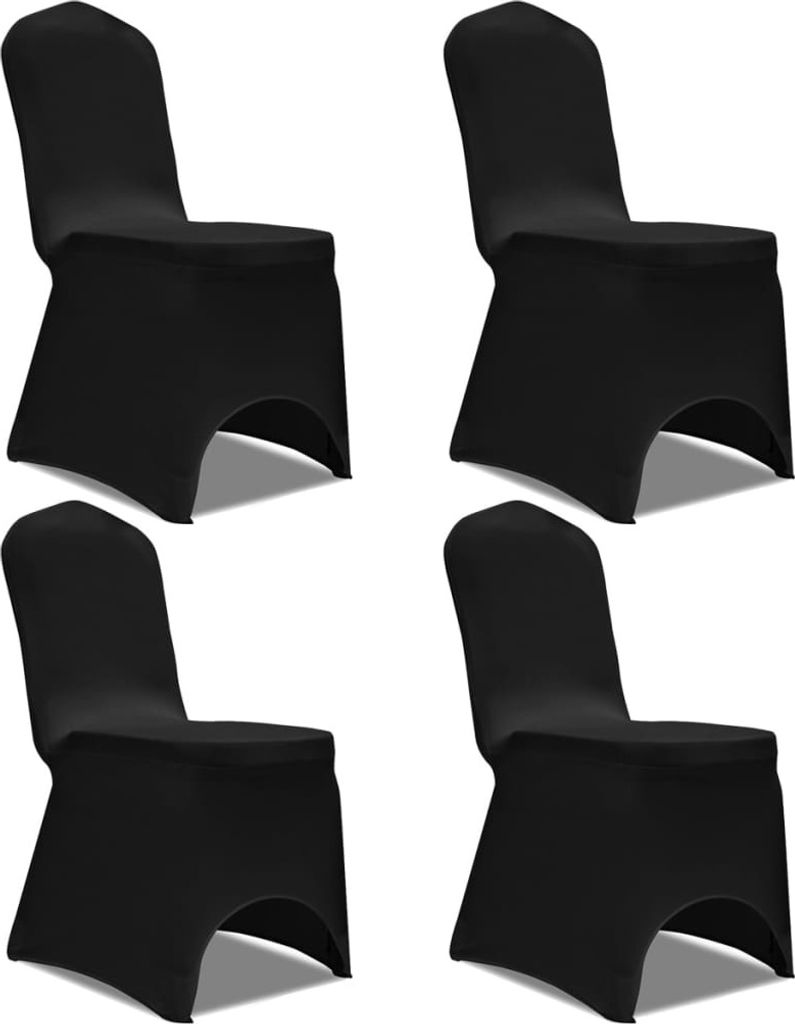 Stretch Stuhlbezug 4 Stück Schwarz