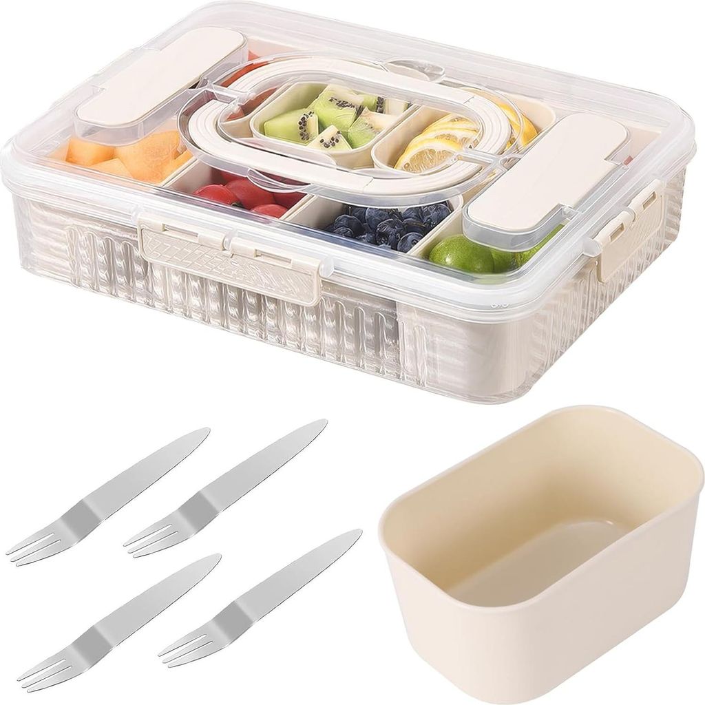 Snackbox mit 8 F?chern Snackdose mit Deckel Tragbar Obst Nš¹sse
