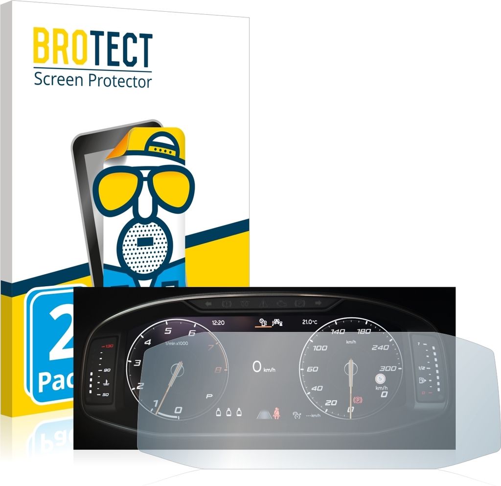 2x BROTECT Schutzfolie für Seat Ateca Facelift 10.25" Tachoanzeige Displayschutz Displayschutzfolie Folie Matt Entspiegelungsfolie