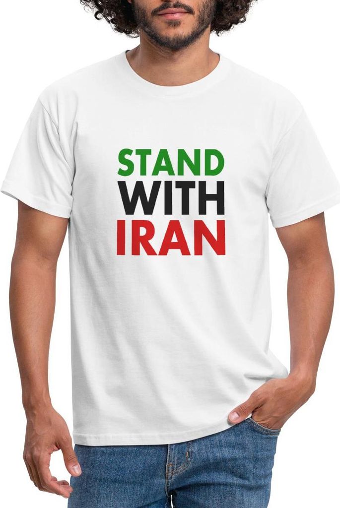 Spreadshirt Stand With Iran Männer T-Shirt, XL, Weiß