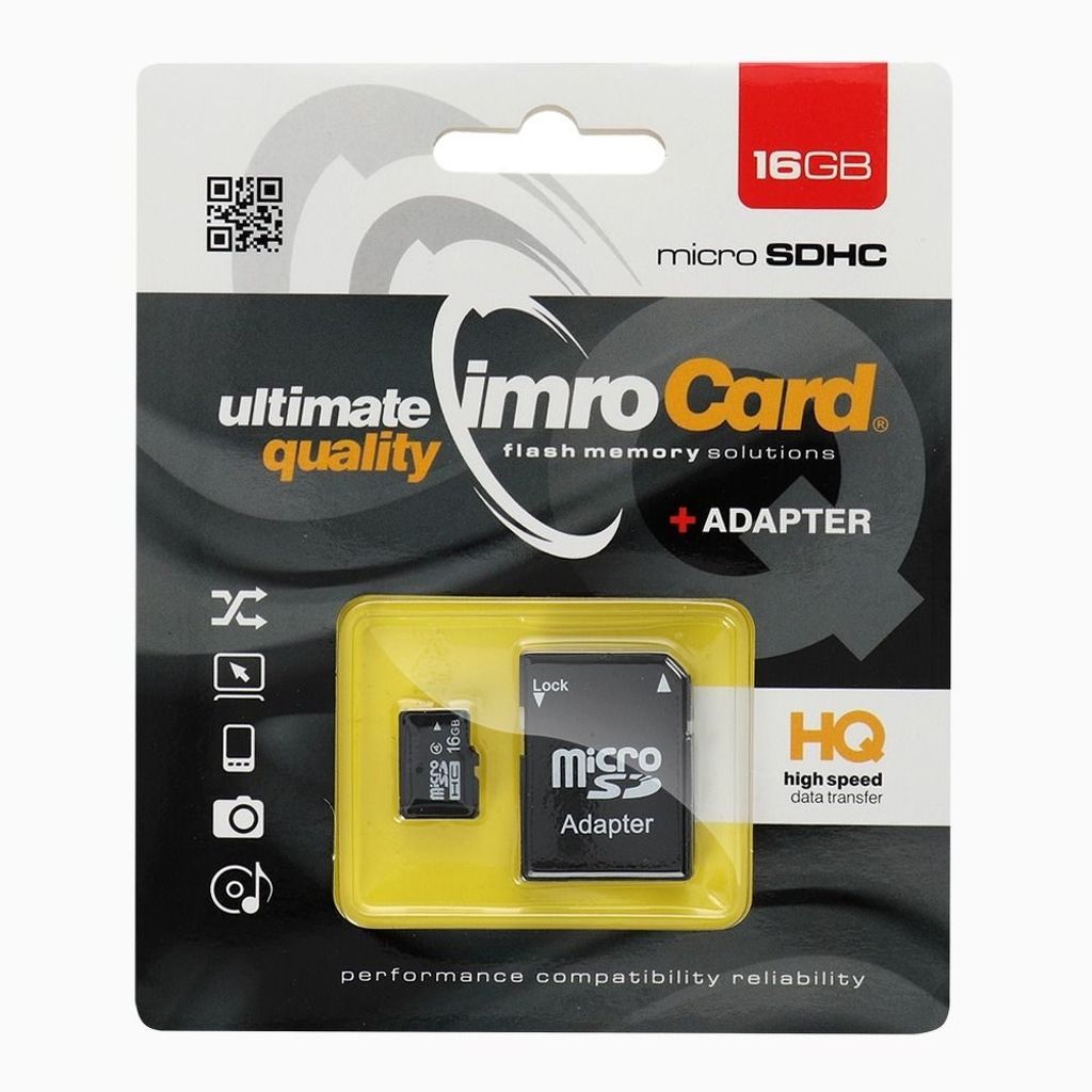 IMRO 4/16G ADP, 16 GB, MicroSDHC, Trieda 4, Čierna Obrázok produktu 