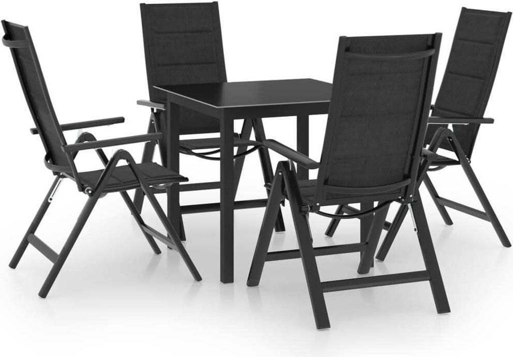 5-tlg. Garten-Essgruppe Aluminium Anthrazit