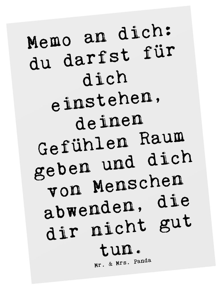 Mr. & Mrs. Panda Grußkarte Spruch Gefühle Freiheit - Weiß - Geschenk, Ansichtskarten, Gefühl, Stimmung, Postkarten, Postkarte, Authentizität, ...