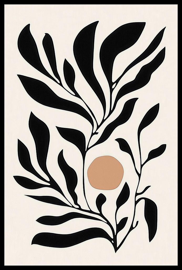 Plakat 40x60cm Pflanzenständer Minimalistisch, Innenräume Skandinavischer Stil, Boho