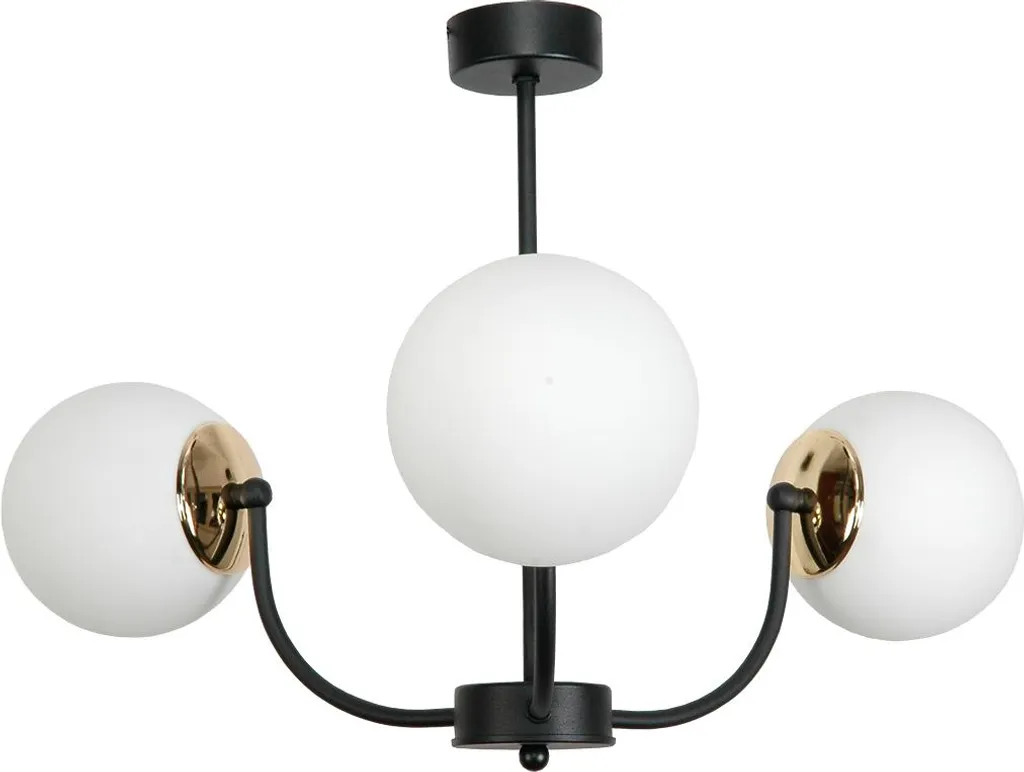 Suspension Noire Verre Blanc 15-142 Esti Lab - Luminaire Design Chic