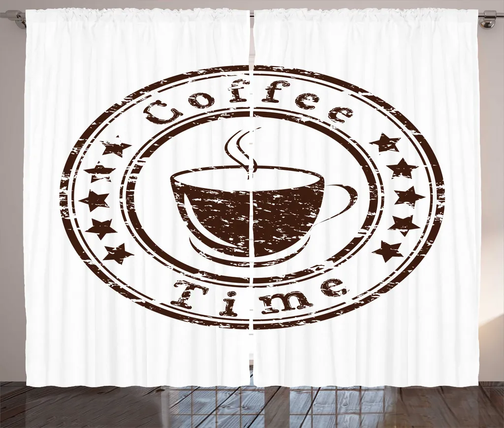 Rideau large 280x225 cm pour cacher le vis-à-vis style café rustique