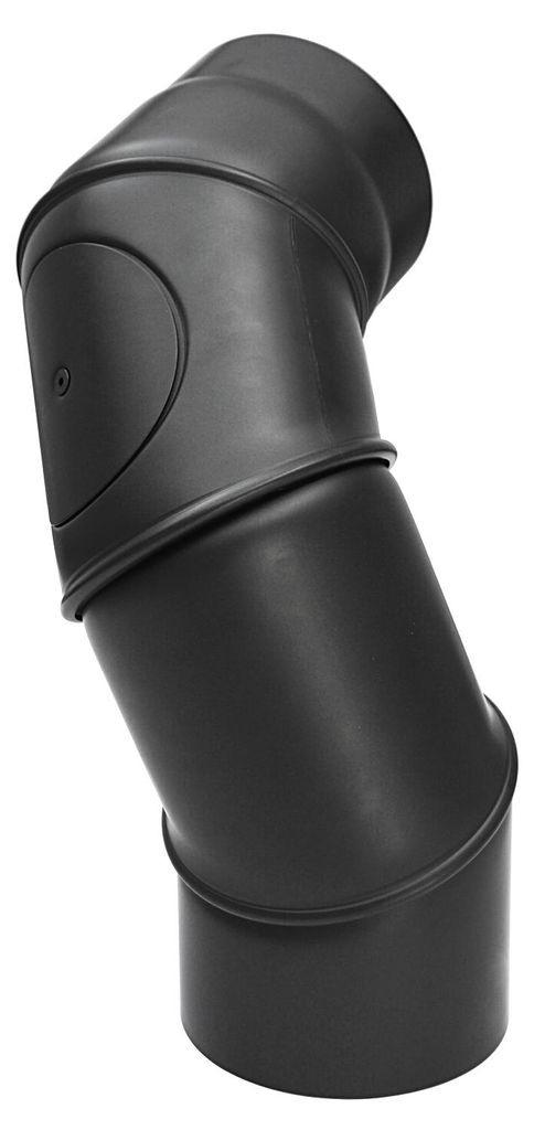 Raik Basic Rauchrohrbogen 150mm mit Tür 4-tlg schwarz für Rauchrohr / Ofenrohr