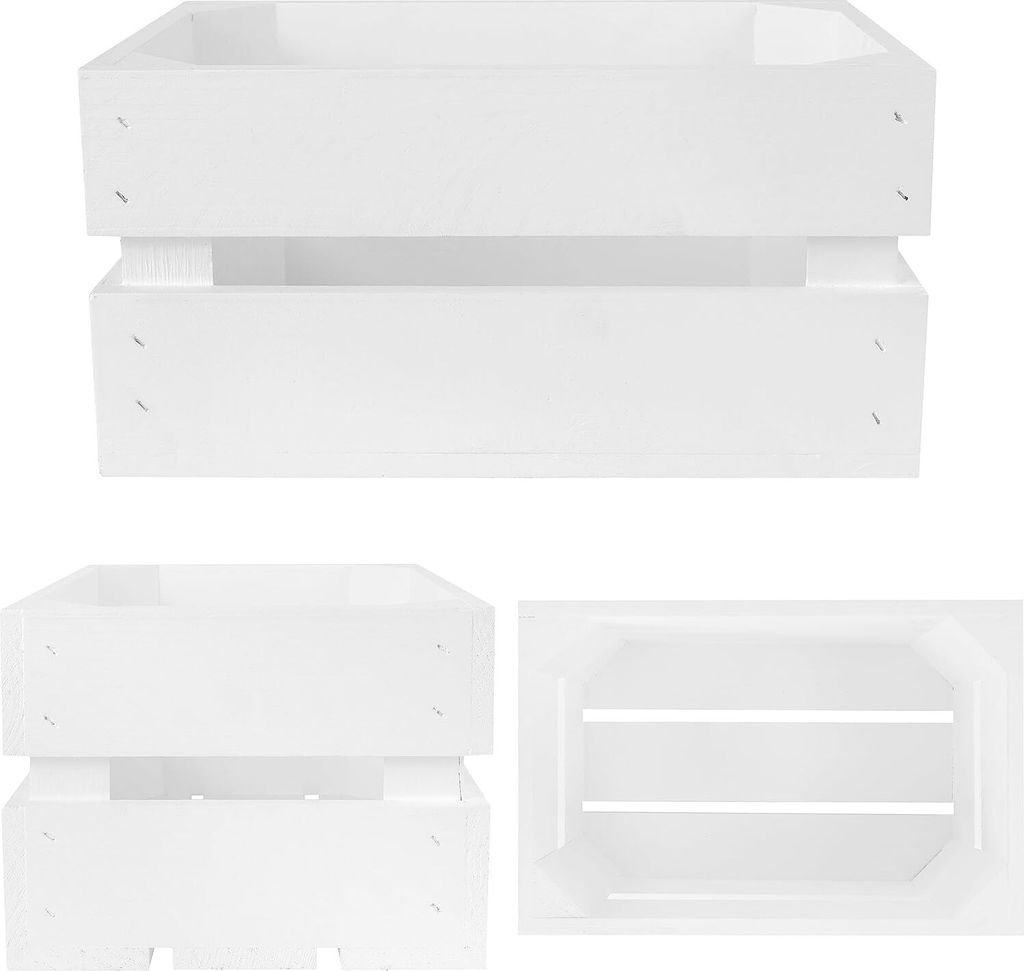Creative Deco Scatola di Legno Bianca | 30x20x15 cm | Immagine del prodotto 