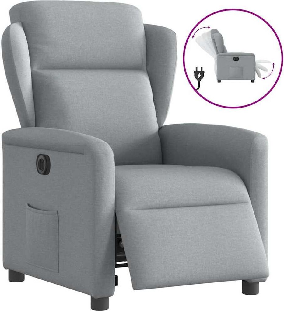 Maison Exclusive - Relaxsessel Elektrisch Hellgrau Stoff