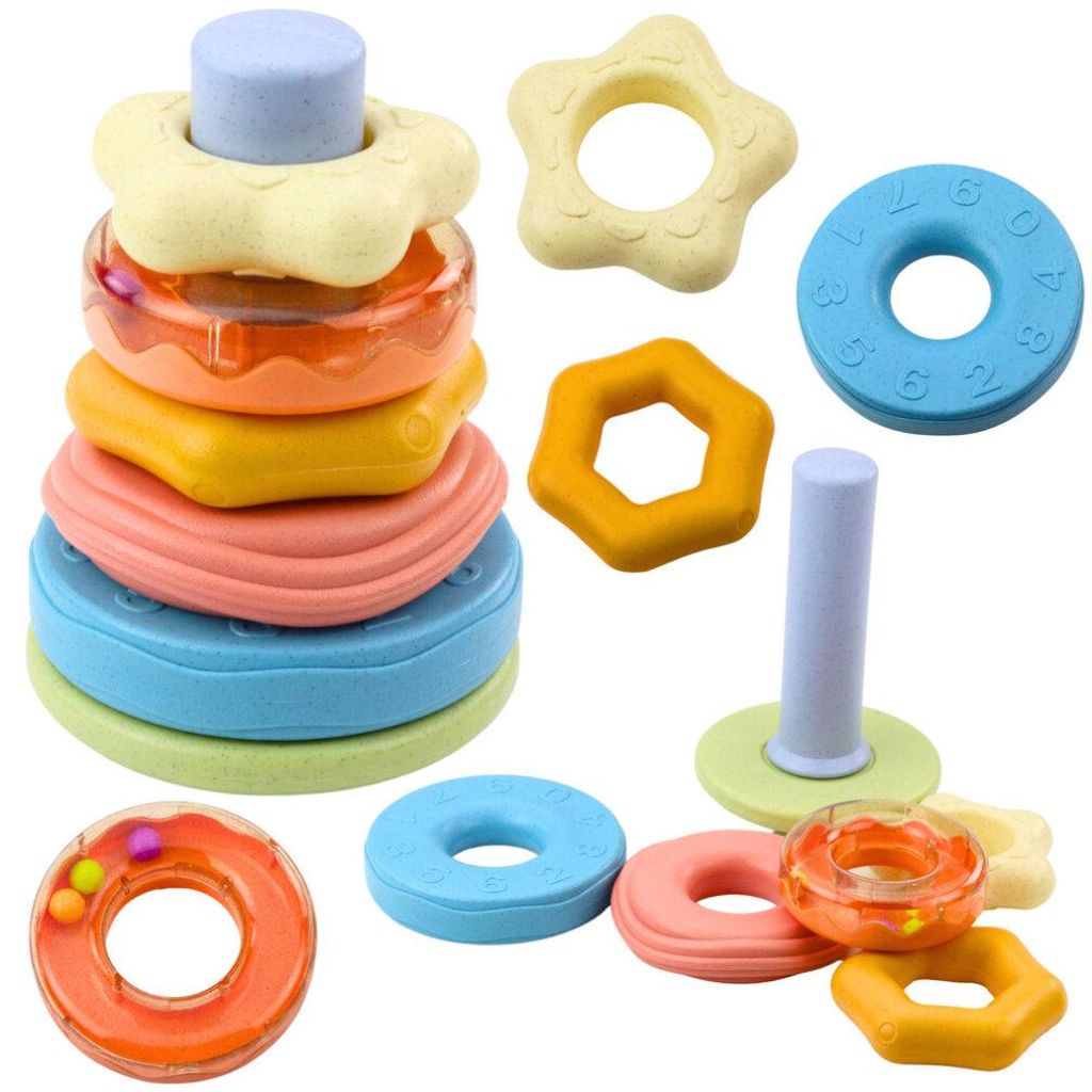 Lean Turm Von Rädern Sensory Puzzle Für Kleinkinder Pastell 17Cm