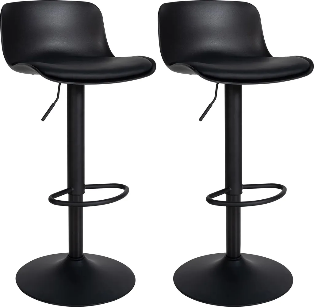 Lot de 2 tabourets de bar Almada en similicuir blanc - Design moderne