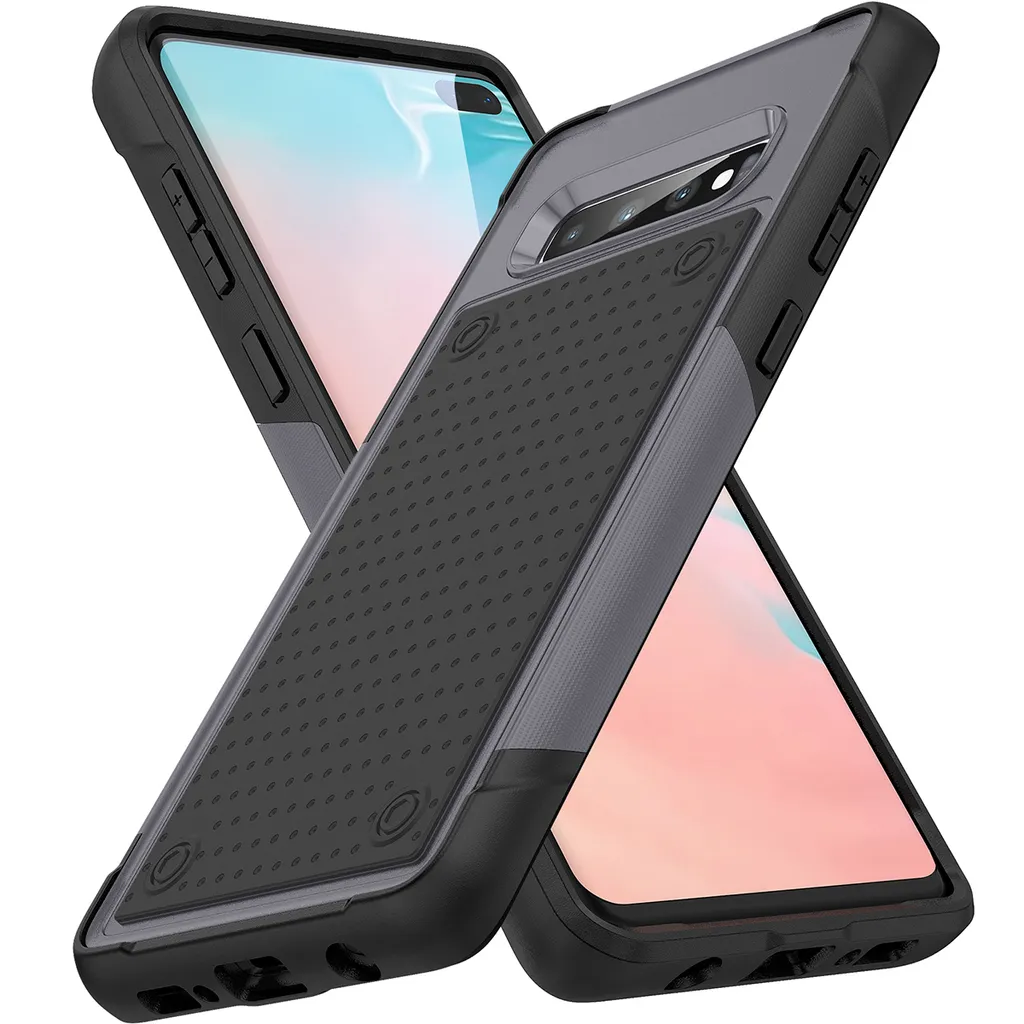 Cover Samsung S10 Tactical Style: Protezione Militare Grigio Nero 2in1