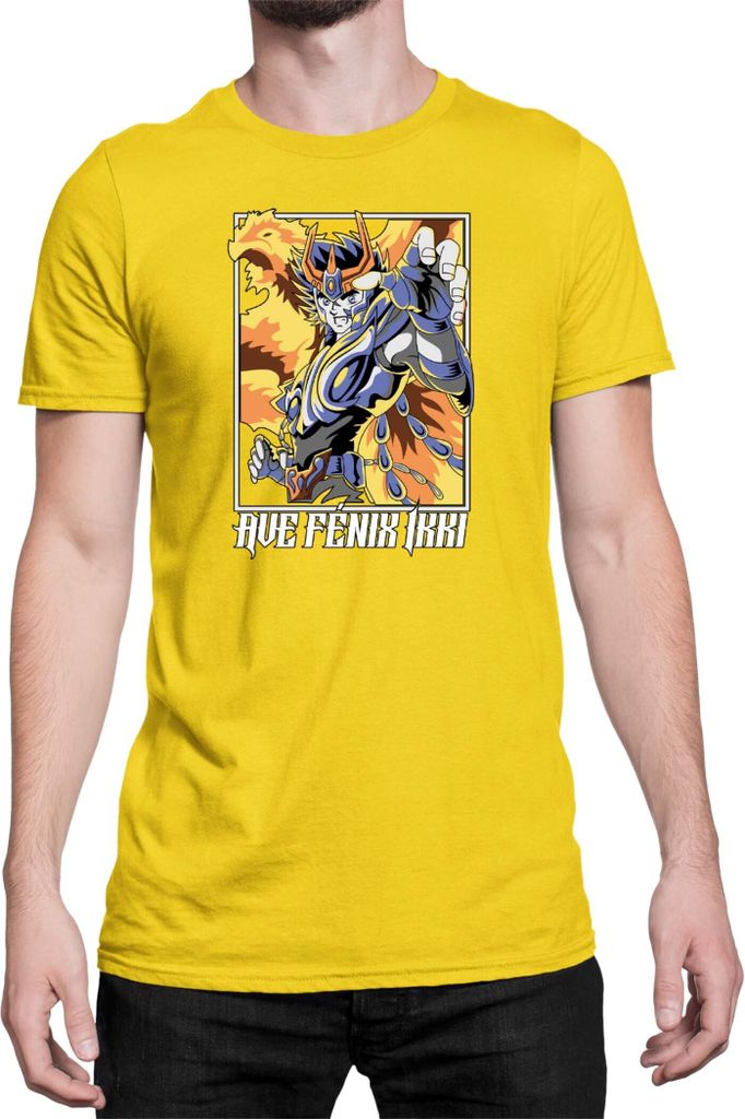 Herren T-Shirt Japan Anime Manga Saint Anime Seiya Ave Phenix Ikki, Man 3XL / Gelb