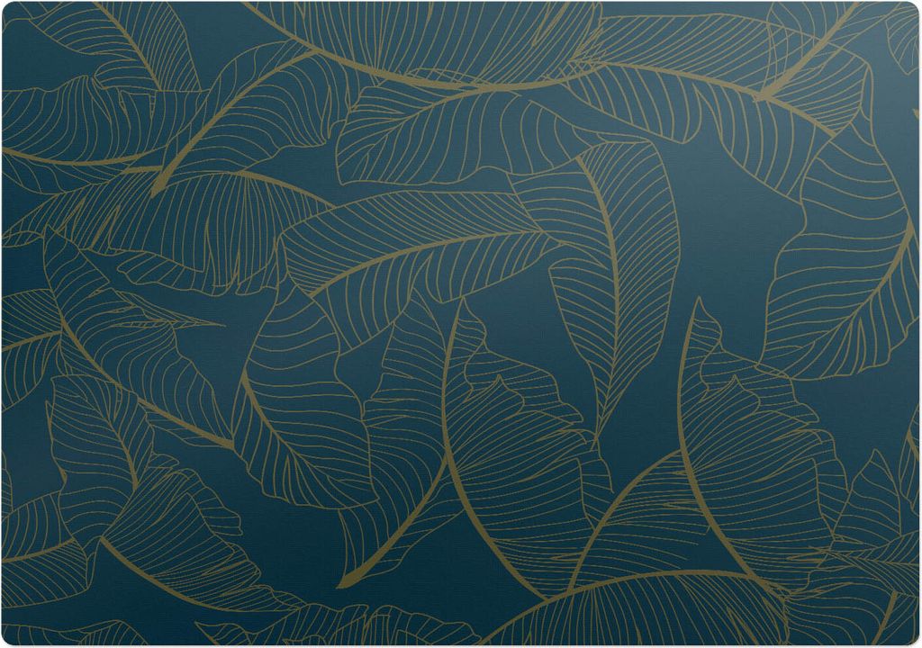 Blätter auf dunklem Hintergrund – Bodenschutzmatte – Stuhlunterlage 100x100 cm – Rutschfest – Hartbodenmatte