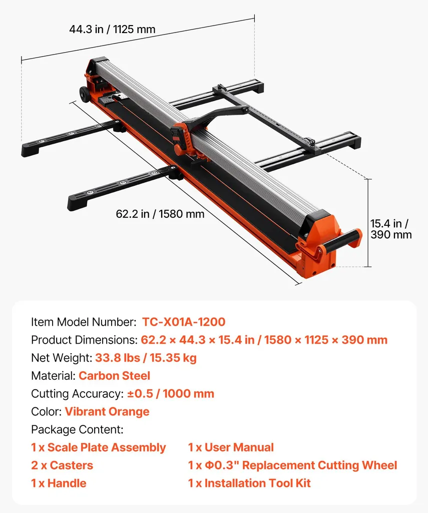 Machine à couper le carrelage manuelle 1200 mm SucceBuy Haute Précision