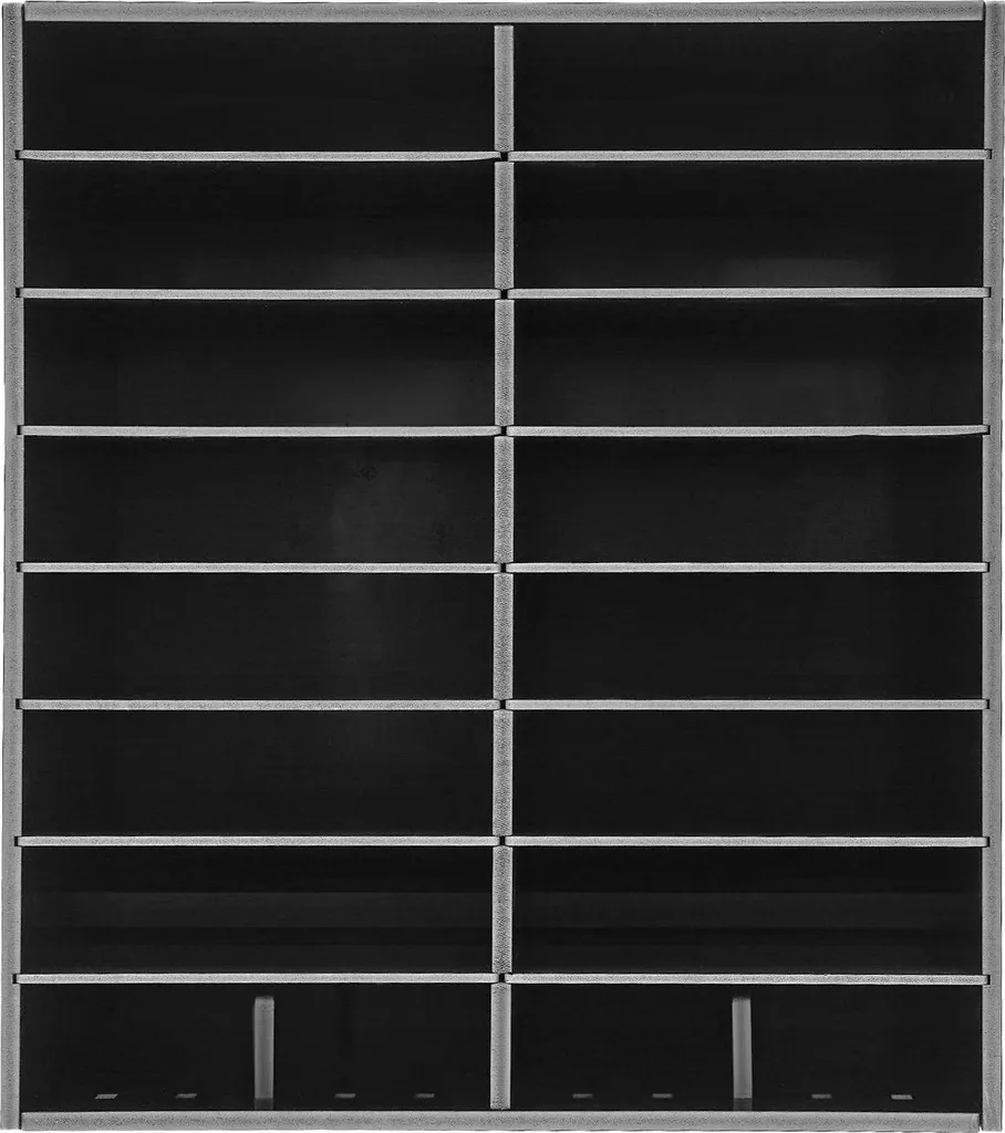 Rangement courrier 16 compartiments modulable noir en bois format A4 - 4