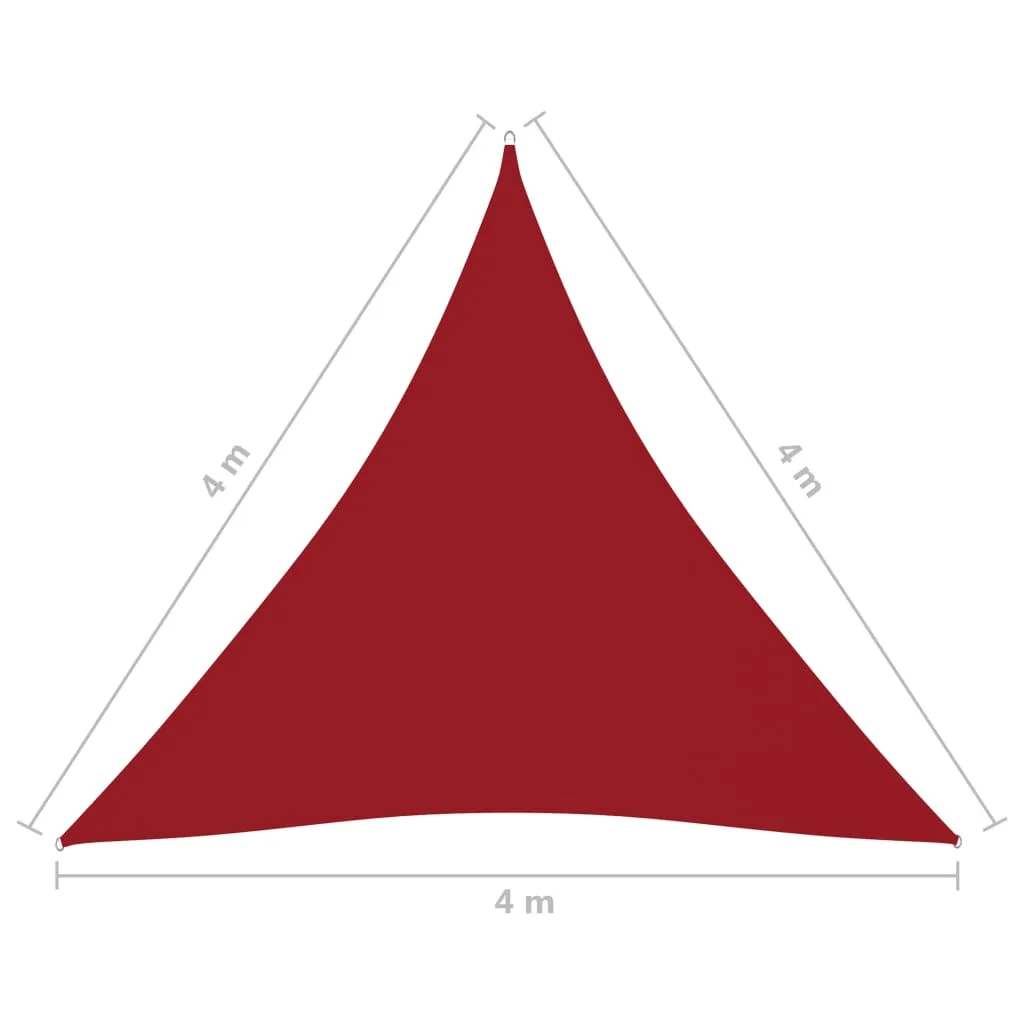 vidaXL Tenda da Sole 4x4x4m Rosso | Vela Ombreggiante Oxford Impermeabile - 13
