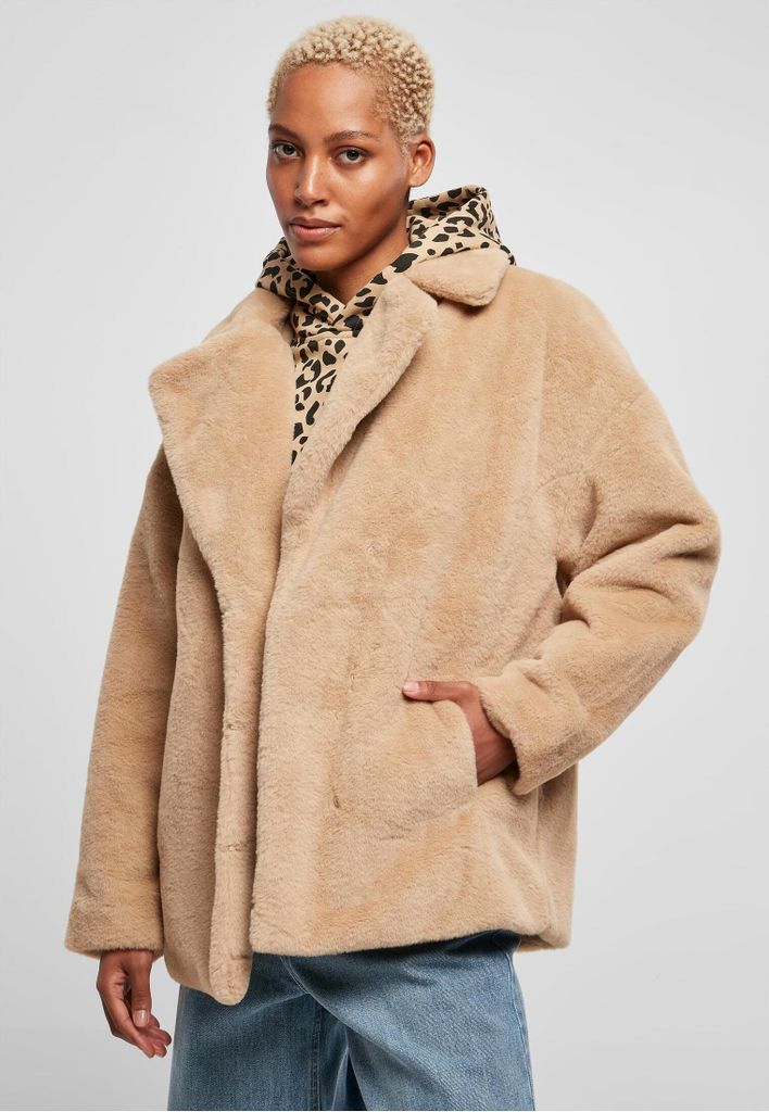 Urban Classics Ladies - LAPEL TEDDY Oversized Jacke - M