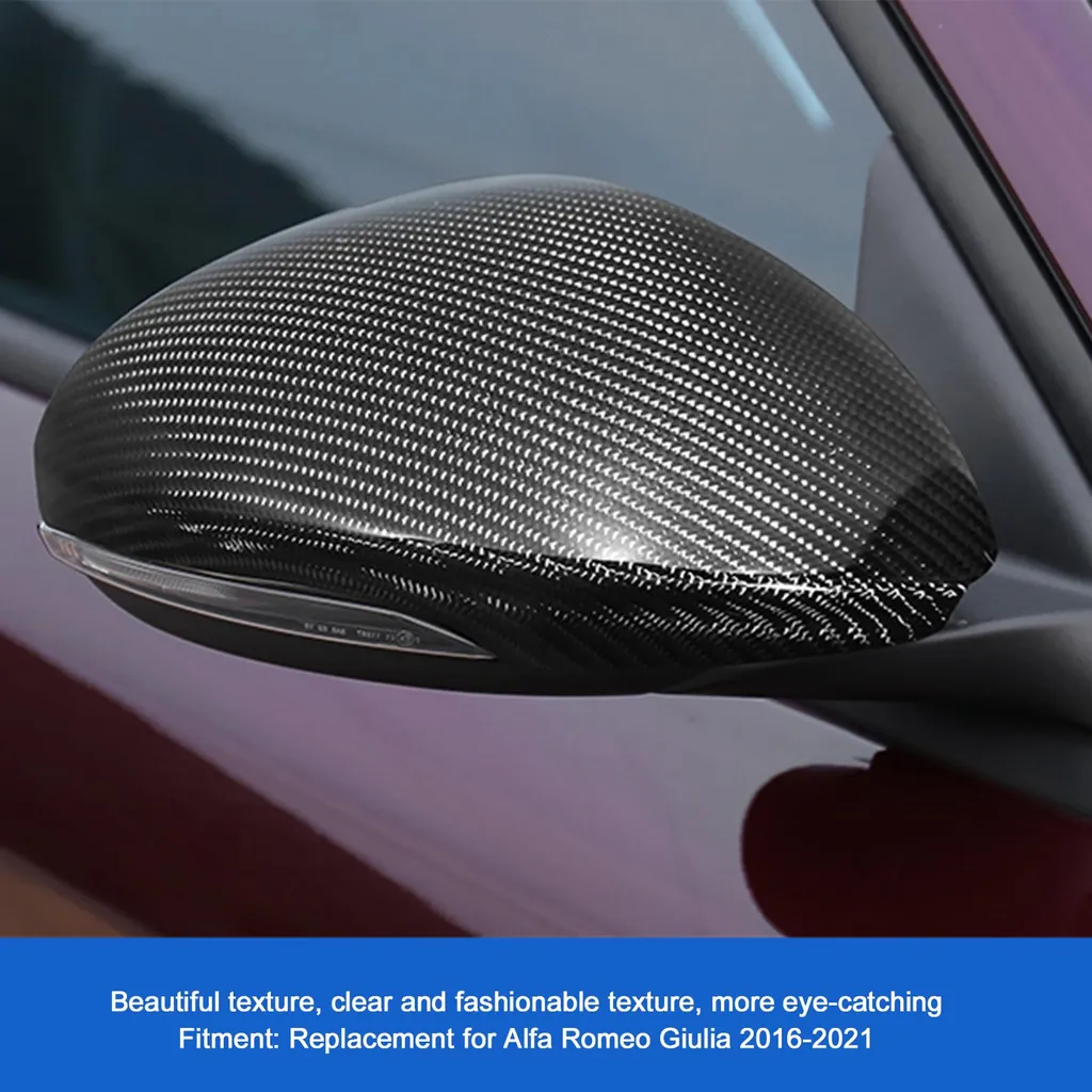 2 Coques de Rétroviseur en Fibre de Carbone pour Alfa Romeo Giulia