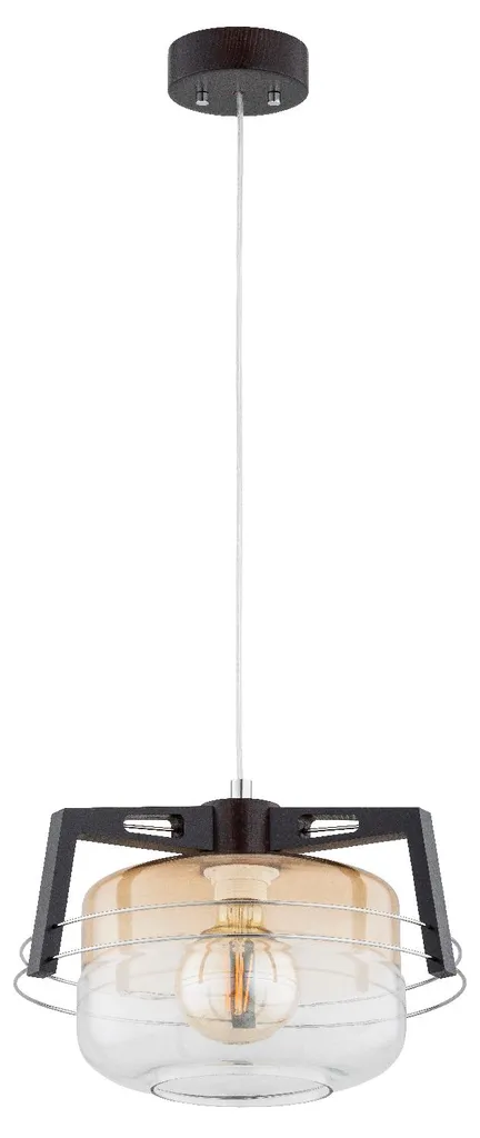 Suspension Salon Bois Foncé ISKAR Idéale pour Salle à Manger 80cm