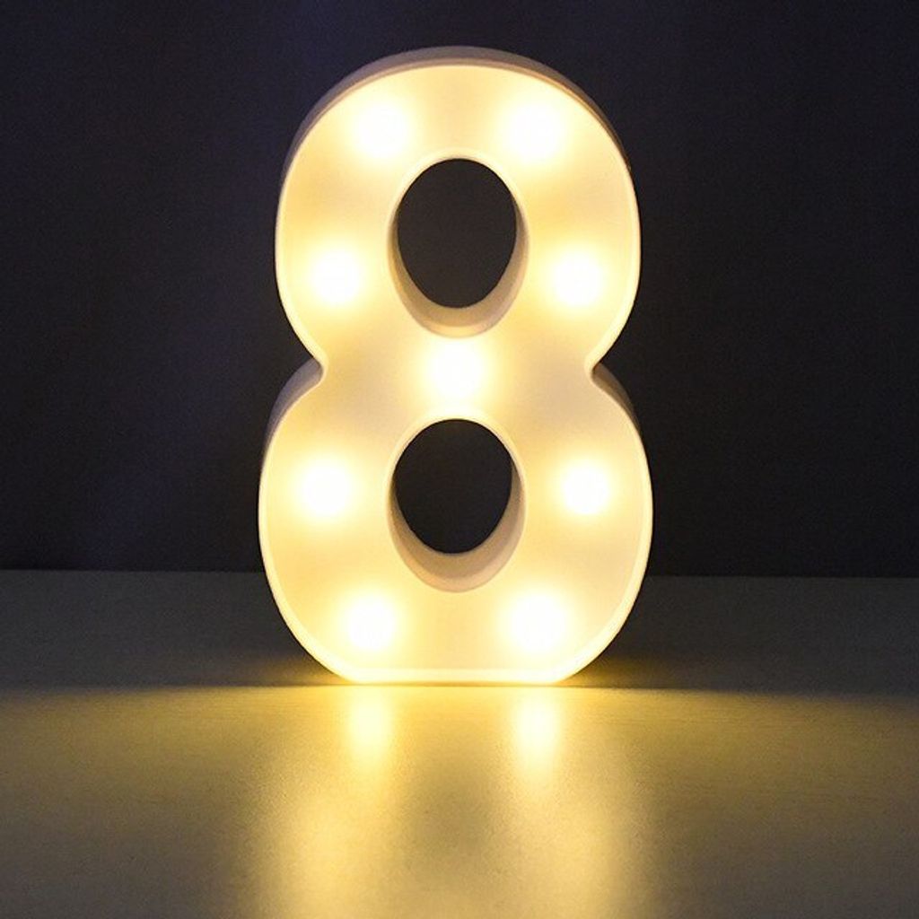 LED Leuchtzahl 3D, 22 cm Zahl 8