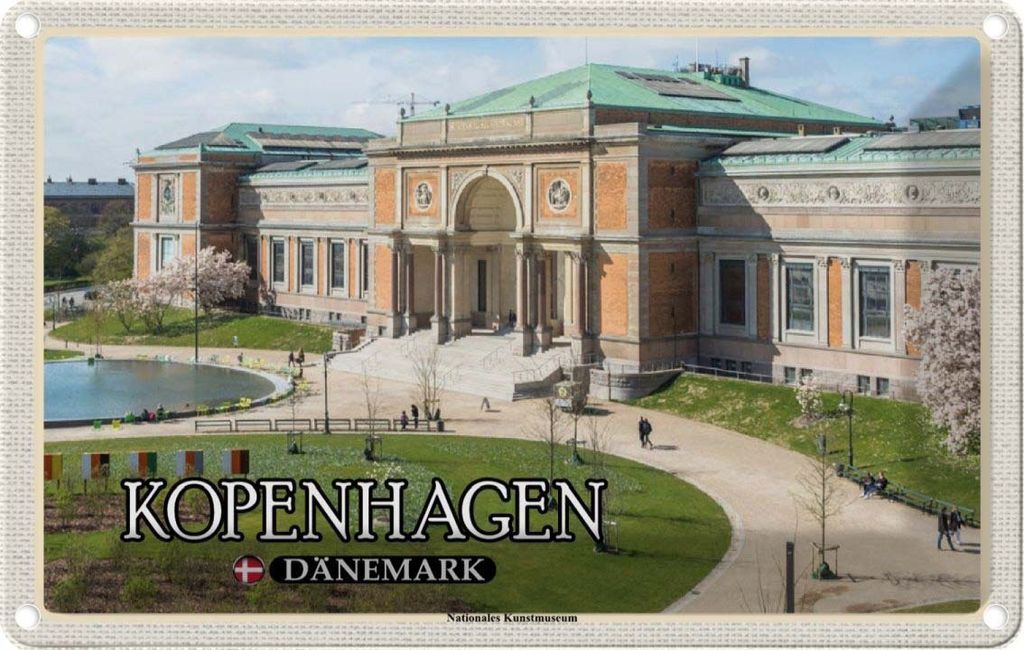vianmo Blechschild 12x18 cm Kopenhagen Dänemark Kunstmuseum Bildmotiv Reisemotiv Abenteuer Reisen